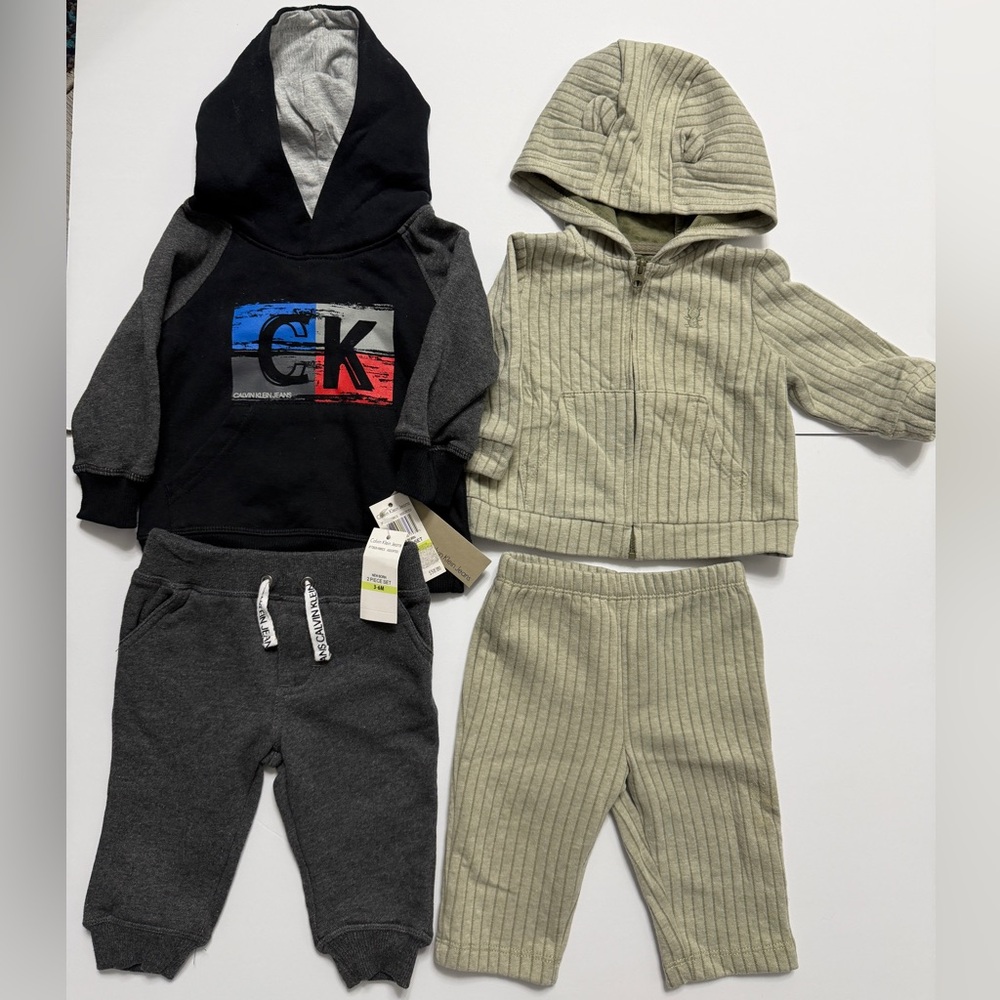 Calvin Klein and Little Me Baby Boy Bundle 3-6 Months